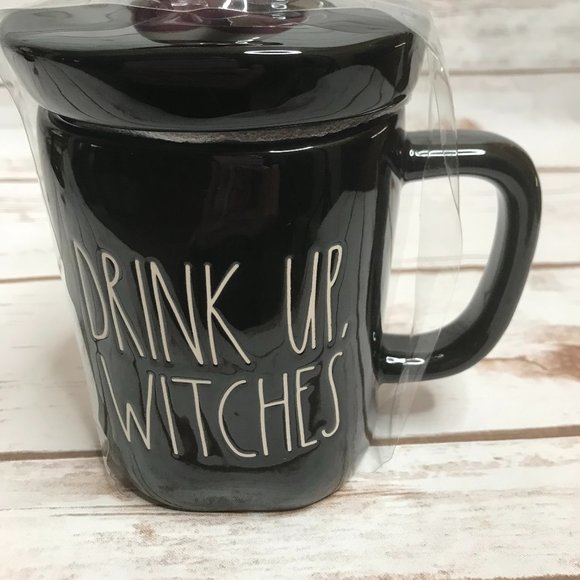 Rae Dunn DRINK UP WITCHES Mug with Witch Legs Topper - Picture 2 of 7
